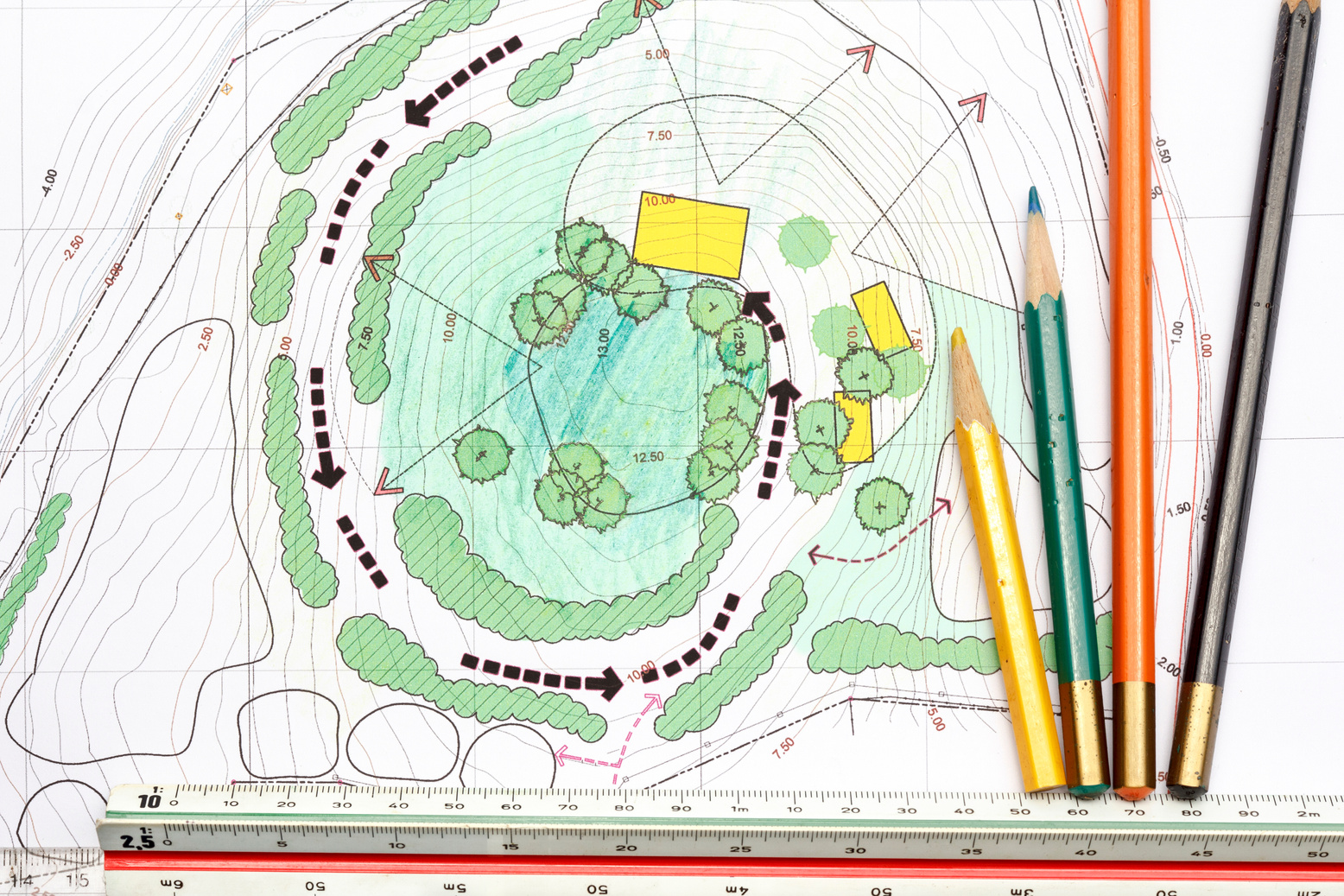Landscape Architect Designing on Site Analysis Plans